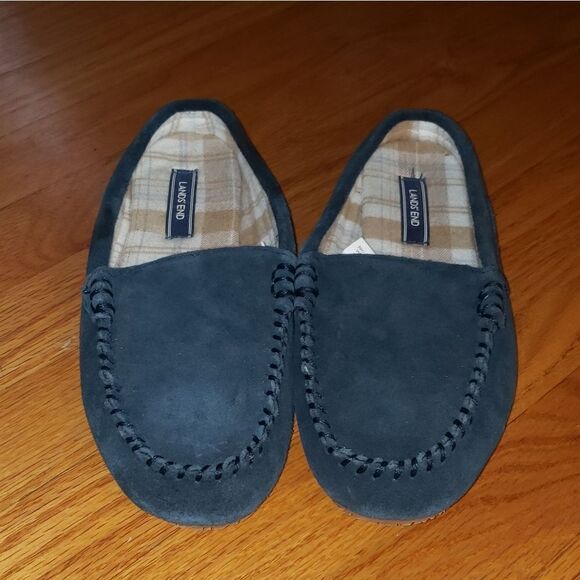 Lands End blue leather Slippers - Picture 2 of 7